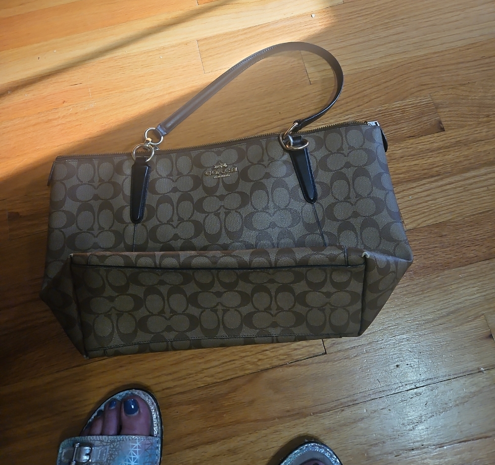Coach Tan and Brown Signature Tote